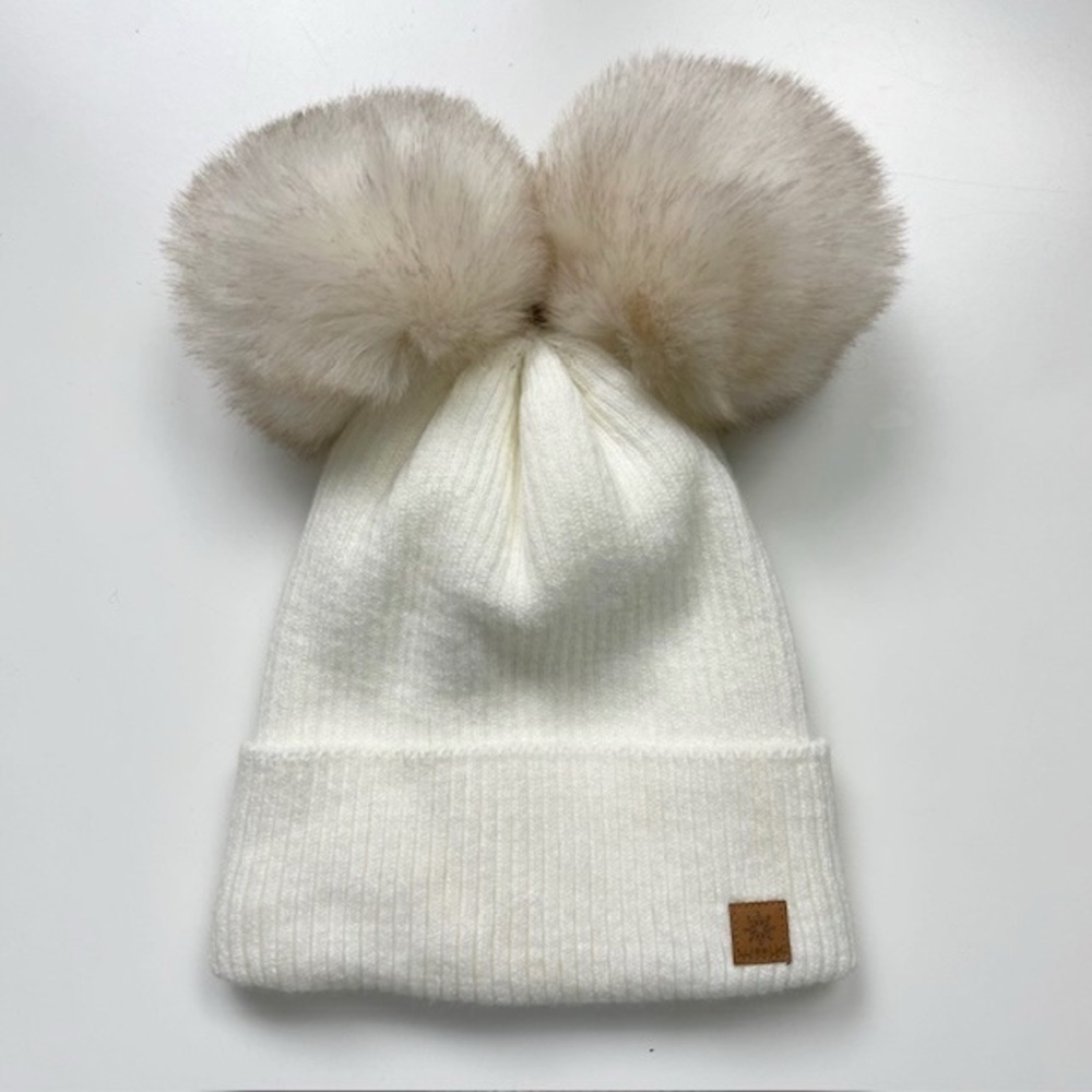 Woolk | Lined Ribbed Double Pom-Pom Tuque